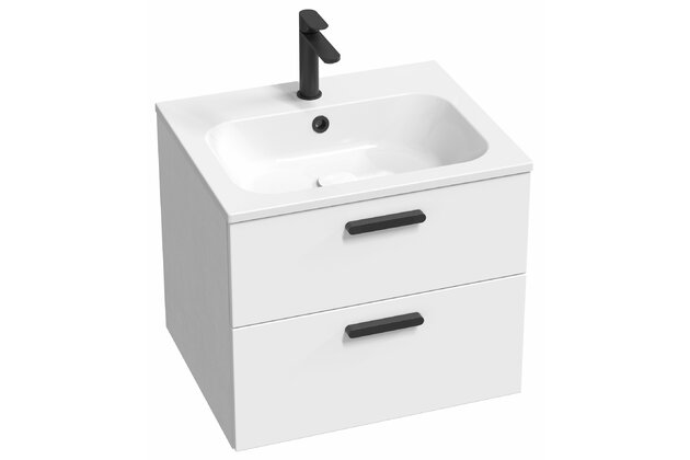 Skříňka pod umyvadlo Ravak SD Chrome II 60, bílá madla, černá, X000001744