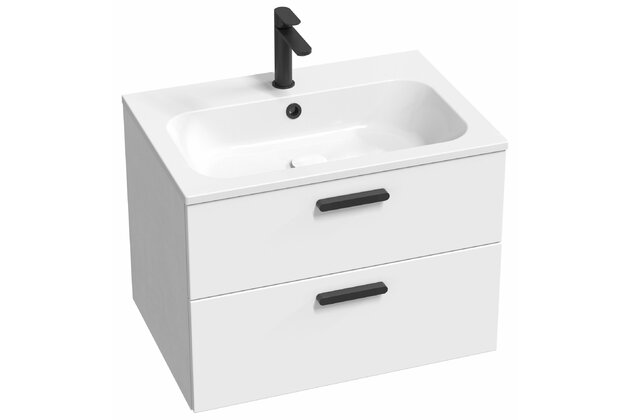 Skříňka pod umyvadlo Ravak SD Chrome II 70, bílá madla, černá, X000001745