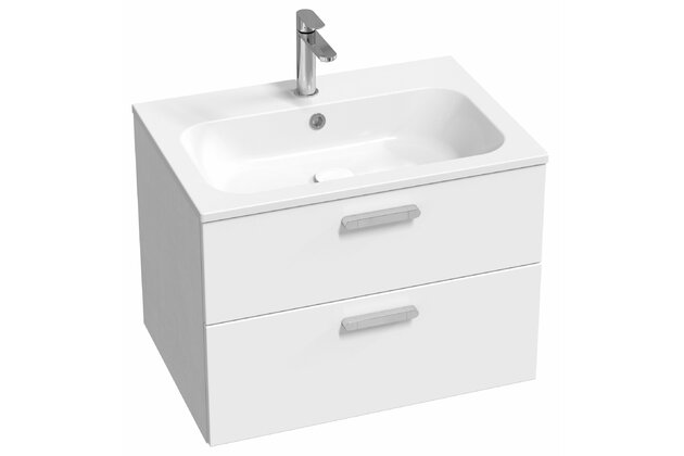 Skříňka pod umyvadlo Ravak SD Chrome II 70, bílá madla, chrom, X000001773