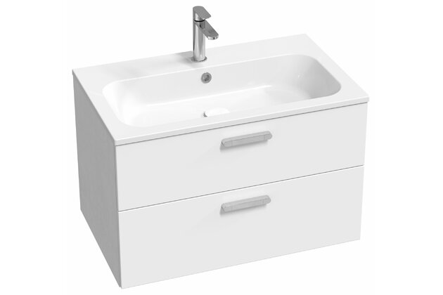 Skříňka pod umyvadlo Ravak SD Chrome II 80, bílá madla, chrom, X000001774