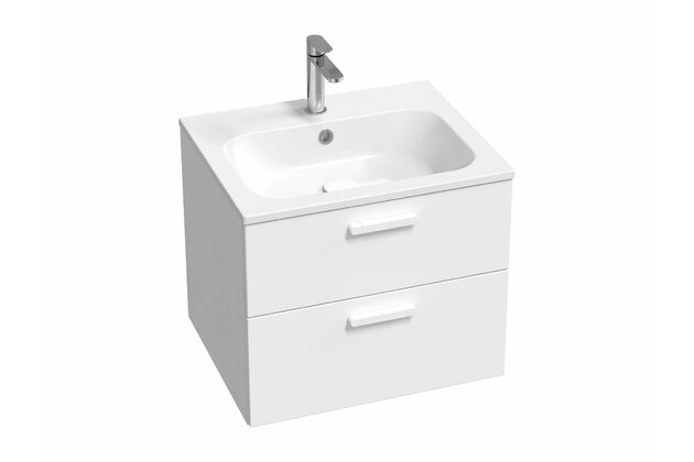 Skříňka pod umyvadlo Ravak SD Chrome II 60, bílá madla, bílá, X000001776