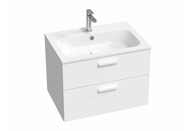 Skříňka pod umyvadlo Ravak SD Chrome II 70, bílá madla, bílá, X000001777