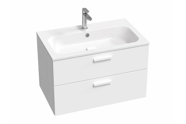 Skříňka pod umyvadlo Ravak SD Chrome II 80, bílá madla, bílá, X000001778