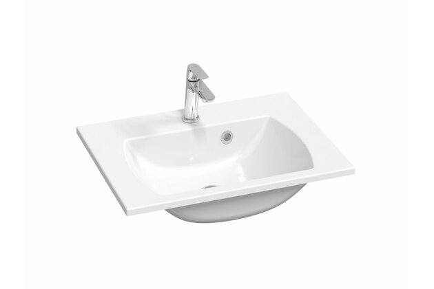 Umyvadlo Ravak Classic Slim 60 nábytkové, s otvorem pro baterii, s přepadem, bílá, XJX01160004