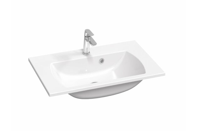 Umyvadlo Ravak Classic Slim 70 nábytkové, s otvorem pro baterii, s přepadem, bílá, XJX01170001