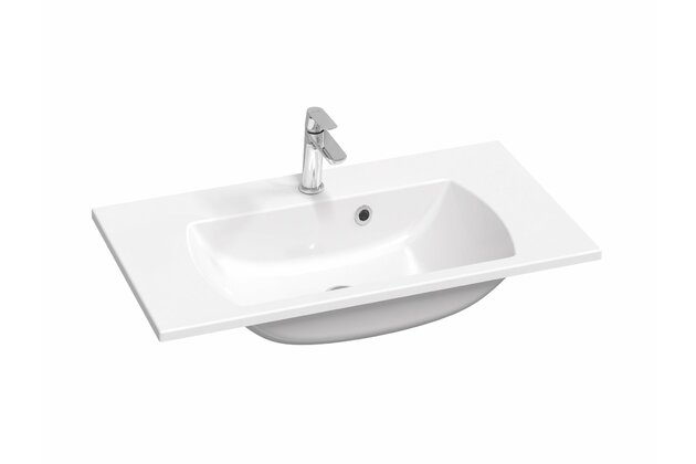 Umyvadlo Ravak Classic Slim 80 nábytkové, s otvorem pro baterii, s přepadem, bílá, XJX01180001