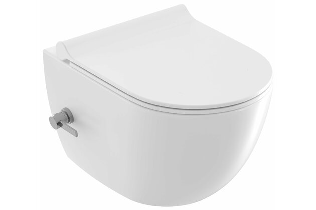 WC Ravak Uni Chrome RimOff s bidetovou tryskou závěsné, bílá, X01912