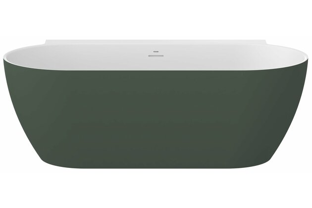 Vana Ravak Freedom Wall II Tec 170x87 oválná akrylátová volně stojící, grey green/bílá, krytka odtoku bílá, CC71200000