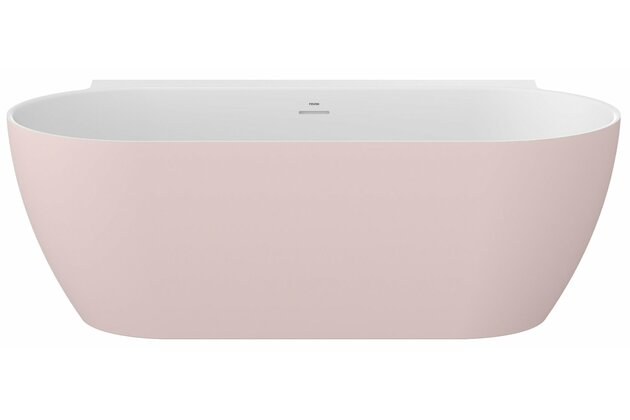 Vana Ravak Freedom Wall II Tec 170x87 oválná akrylátová volně stojící, alabaster pink/bílá, krytka odtoku bílá, CC71600000