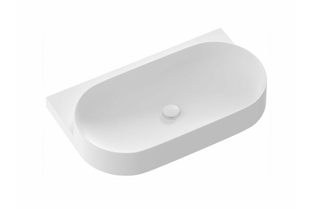 Umyvadlo Ravak Yard 80 tenkostěnné na konzoli, s otvorem pro baterii, bez přepadu, bílá mat, XJX0E280001