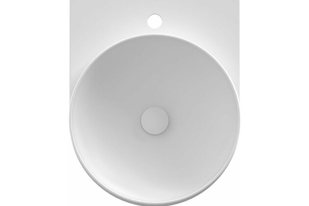 Umyvadlo Ravak Yard 40 tenkostěnné na konzoli, s otvorem pro baterii, bez přepadu, černá mat, XJX0E240001