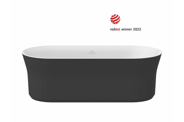 Vana Ravak Ypsilon 180x80 oválná akrylátová volně stojící, černá/bílá, krytka odtoku černá, XC00100058