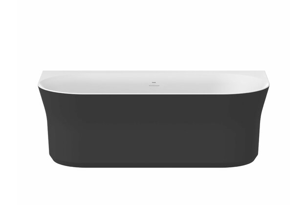 Vana Ravak Ypsilon Wall 178x86 oválná akrylátová volně stojící, černá/bílá, krytka odtoku černá, XC00100057