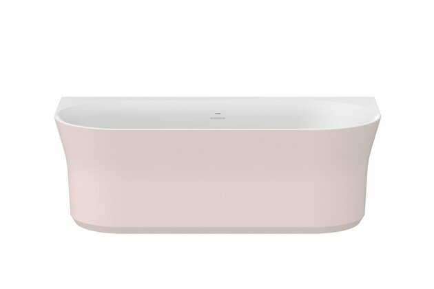 Vana Ravak Ypsilon Wall 178x86 oválná akrylátová volně stojící, alabaster pink/bílá, krytka odtoku bílá, XC00100084