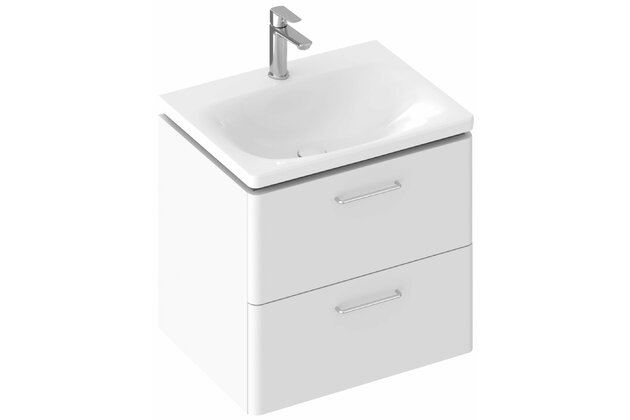 Skříňka vysoká Ravak Balance II 40, bílá / madlo chrom