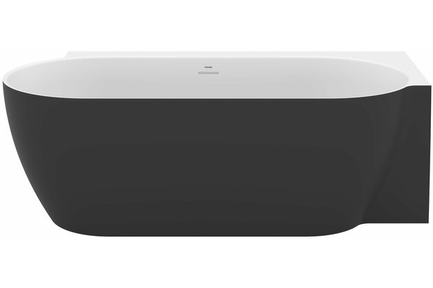 Vana Ravak Freedom Corner II Tec 175x86 oválná akrylátová volně stojící, černá/bílá, krytka odtoku černá, pravá, CC81700000