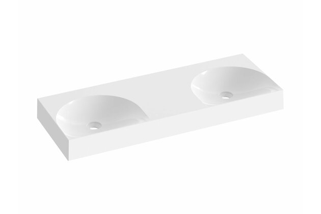 Dvojumyvadlo Ravak Lite 120 nábytkové, bez otvorů pro baterie, bez přepadu, bílá, XJX01312001