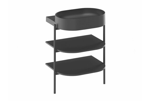 Konstrukce pod umyvadlo Ravak Yard Policový nábytek Yard 60 s policemi, černá mat, D80000D005