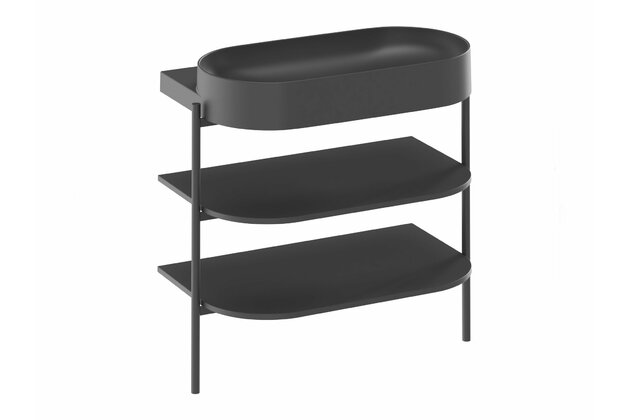 Konstrukce pod umyvadlo Ravak Yard Policový nábytek Yard 80 s policemi, černá mat, D80000D006