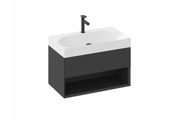 Skříňka pod umyvadlo Ravak SD Lite 80, černá mat, X000001862