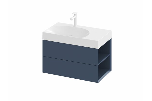 Skříňka pod umyvadlo Ravak SD Lite 80, deepsea blue, pravá, X000001887