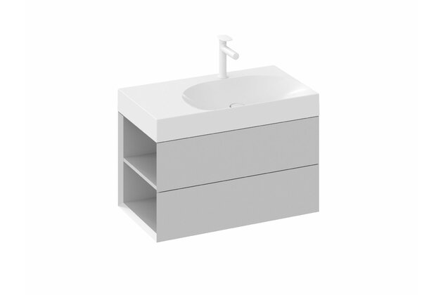 Skříňka pod umyvadlo Ravak SD Lite 80, smoke grey, levá, X000001877