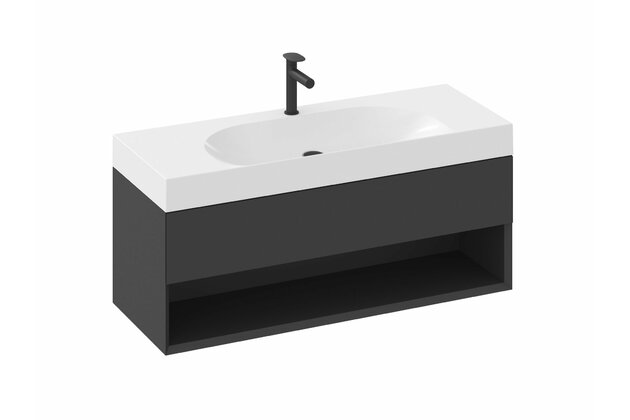 Skříňka pod umyvadlo Ravak SD Lite 120, černá mat, X000001868