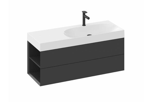 Skříňka pod umyvadlo Ravak SD Lite 120, černá mat, levá, X000001880