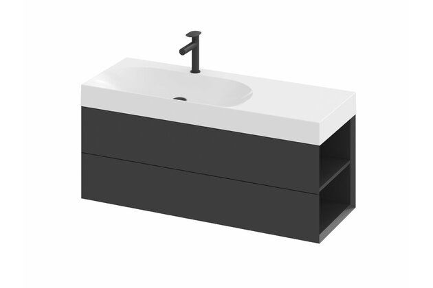 Skříňka pod umyvadlo Ravak SD Lite 120, černá mat, pravá, X000001892