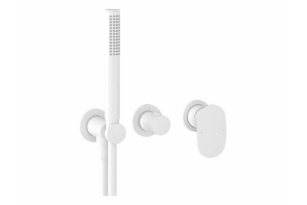 Baterie Ravak Spring SG 065.00 SET podomítková, celotělová, 2cestná, se sprchovým setem, bílá mat, X070575