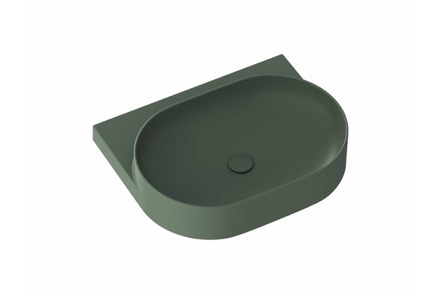 Umyvadlo Ravak Yard 60 keramické tenkostěnné, na konzoli nebo konstrukci Yard, bez otvoru, grey green, XJX08080000