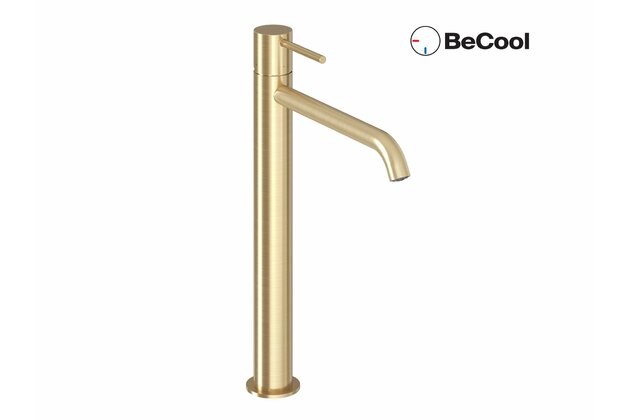 Baterie Ravak Espirit 340mm umyvadlová stojánková bez výpusti, s funkcí BeCool, gold brushed, X070561