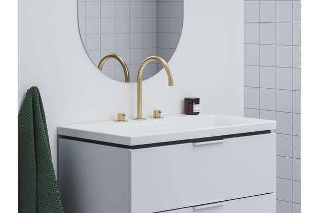 Baterie Ravak Espirit 270mm umyvadlová stojánková tříotvorová bez výpusti, gold brushed, X070599