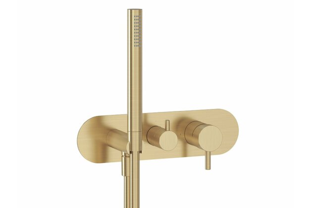 Baterie Ravak Espirit podomítková 2cestná se sprchovým setem, pro R-box, gold brushed, X070611