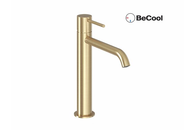 Baterie Ravak Espirit 250mm umyvadlová stojánková bez výpusti, s funkcí BeCool, gold brushed, X070618