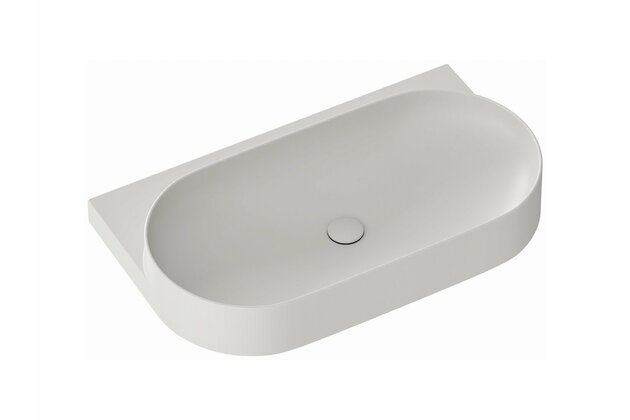 Umyvadlo Ravak Yard 80 keramické tenkostěnné, na konzoli nebo konstrukci Yard, s otvorem pro baterii, smoke grey, XJX0O280000