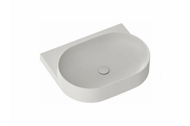 Umyvadlo Ravak Yard 60 keramické tenkostěnné, na konzoli nebo konstrukci Yard, s otvorem pro baterii, smoke grey, XJX0O260000