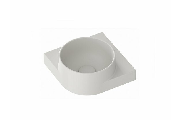 Umývátko Ravak Yard 28 C keramické rohové tenkostěnné, na konzoli Yard, s otvorem pro baterii, smoke grey, XJX0O228000