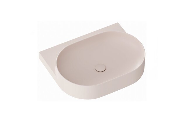 Umyvadlo Ravak Yard 60 keramické tenkostěnné, na konzoli nebo konstrukci Yard, s otvorem pro baterii, alabaster pink, XJX0G260000