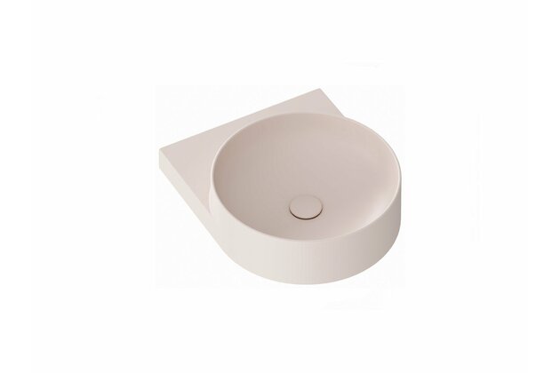 Umyvadlo Ravak Yard 40 keramické tenkostěnné, na konzoli nebo konstrukci Yard, s otvorem pro baterii, alabaster pink, XJX0G240000