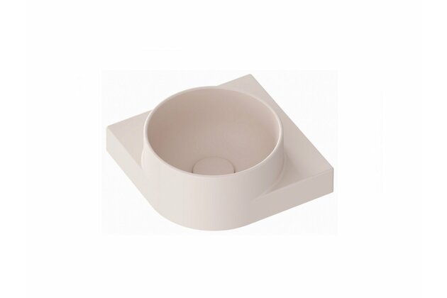 Umývátko Ravak Yard 28 C keramické rohové tenkostěnné, na konzoli Yard, s otvorem pro baterii, alabaster pink, XJX0G228000