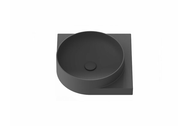 Umyvadlo Ravak Yard 45 C keramické rohové tenkostěnné, na konzoli Yard, bez otvoru, antracit, XJX03045000