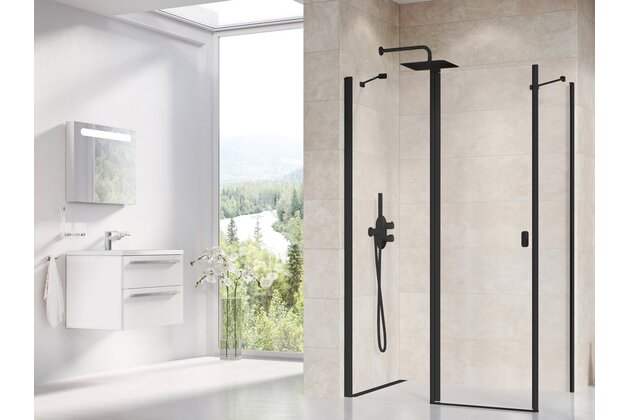 Sprchový kout Ravak Chrome CPS/CRV2 100x120 rohový, černá/transparent