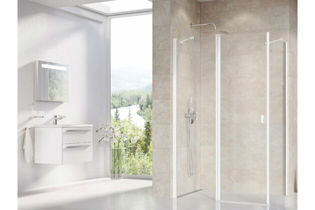 Sprchová stěna Ravak Chrome CPS 90 pevná, bílá mat/transparent, 9QV70E00Z1