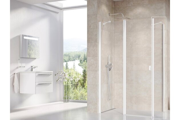 Sprchový kout Ravak Chrome CPS/CRV2 90x90 rohový, bílá/transparent