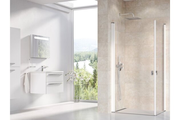 Sprchový kout Ravak Chrome CRV1/CRV1 80x90 rohový, bílá