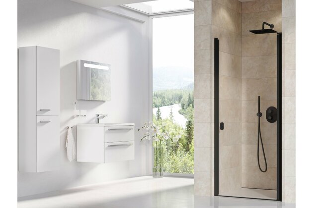 Sprchové dveře Ravak Chrome CSD1 90 jednodílné, černé/transparent, 0QV70300Z1