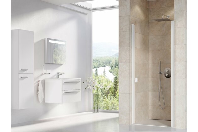 Sprchové dveře Ravak Chrome CSD1 90 jednodílné, bílé mat/transparent, 0QV70E00Z1