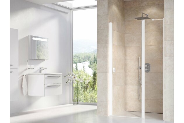 Sprchové dveře Ravak Chrome CSD2 110 dvoudílné, bílé mat/transparent, 0QVDCE00Z1