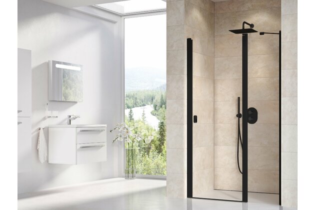 Sprchové dveře Ravak Chrome CSD2 120 dvoudílné, černé/transparent, 0QVGC300Z1